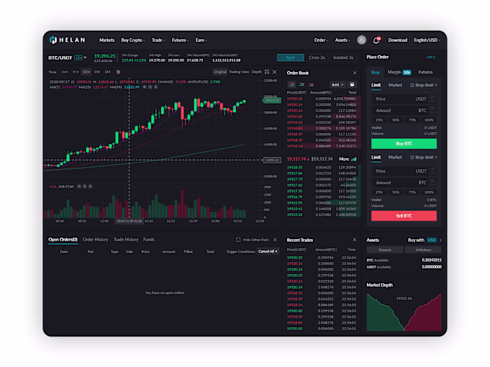 Cryptocurrency trading terminal