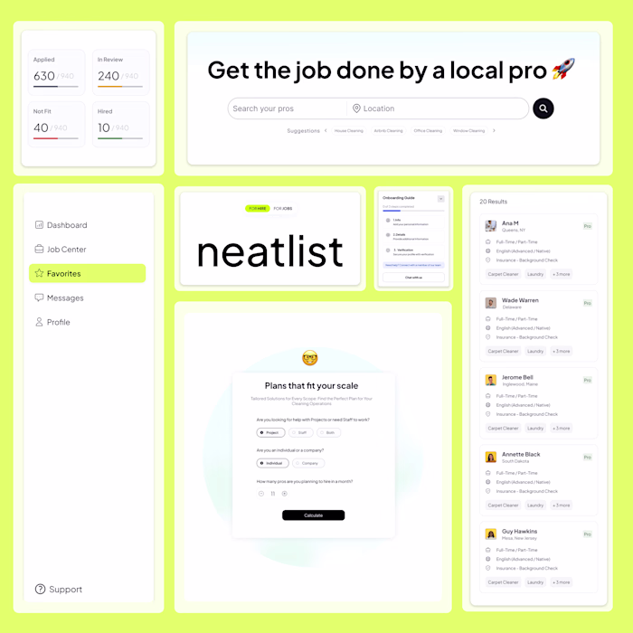💻 Neatlist - A Job Portal For cleaners