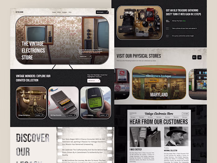 Vintage Electronics Store - Nostalgic Marketplace Design