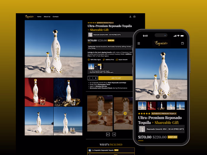 Esquisito Tequila Landing Page