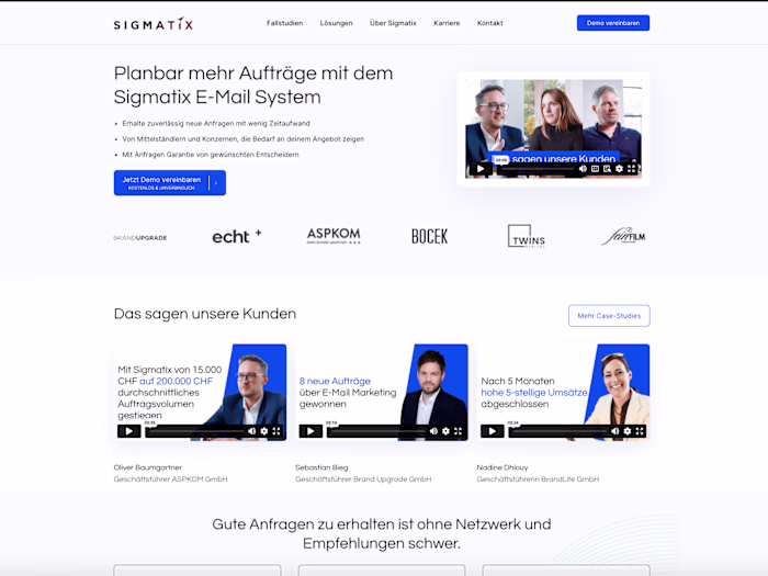 Sigmatix - Created a professional and modern website 