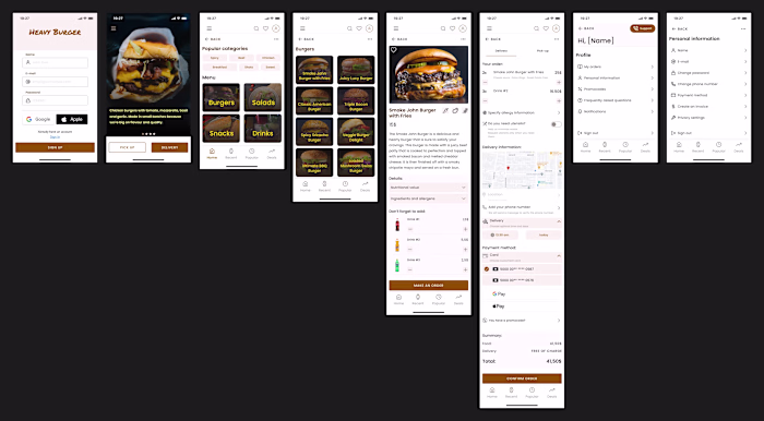 Heavy Burger mobile app redesign