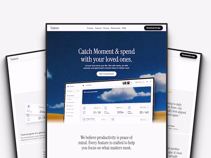 Taskme Productivity Web App Design & Development