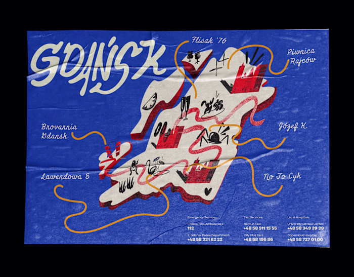 Map of Gdansk Illustrated/ Pub Crawl