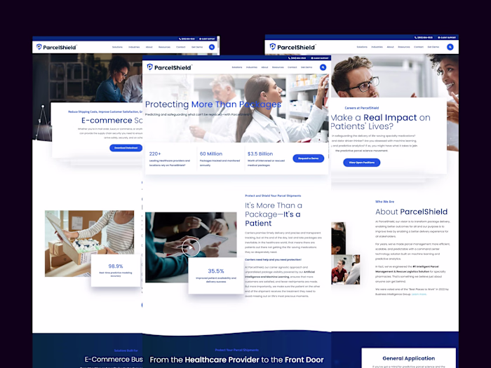 Website Design & Development, Banding Optimize || ParcelShield