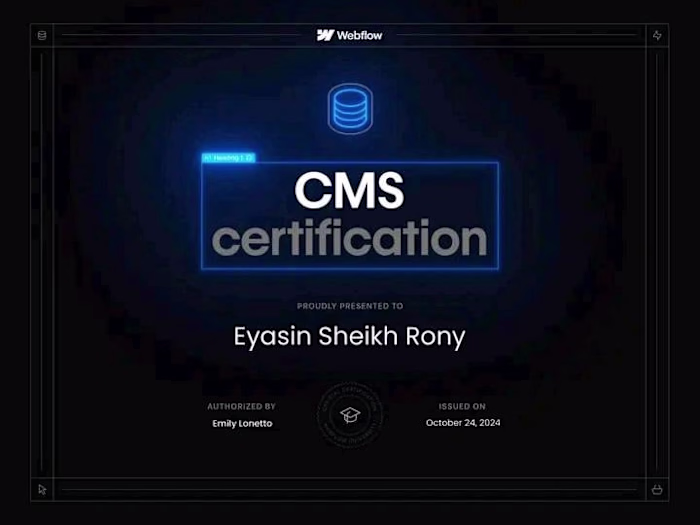 Webflow CMS Certificate