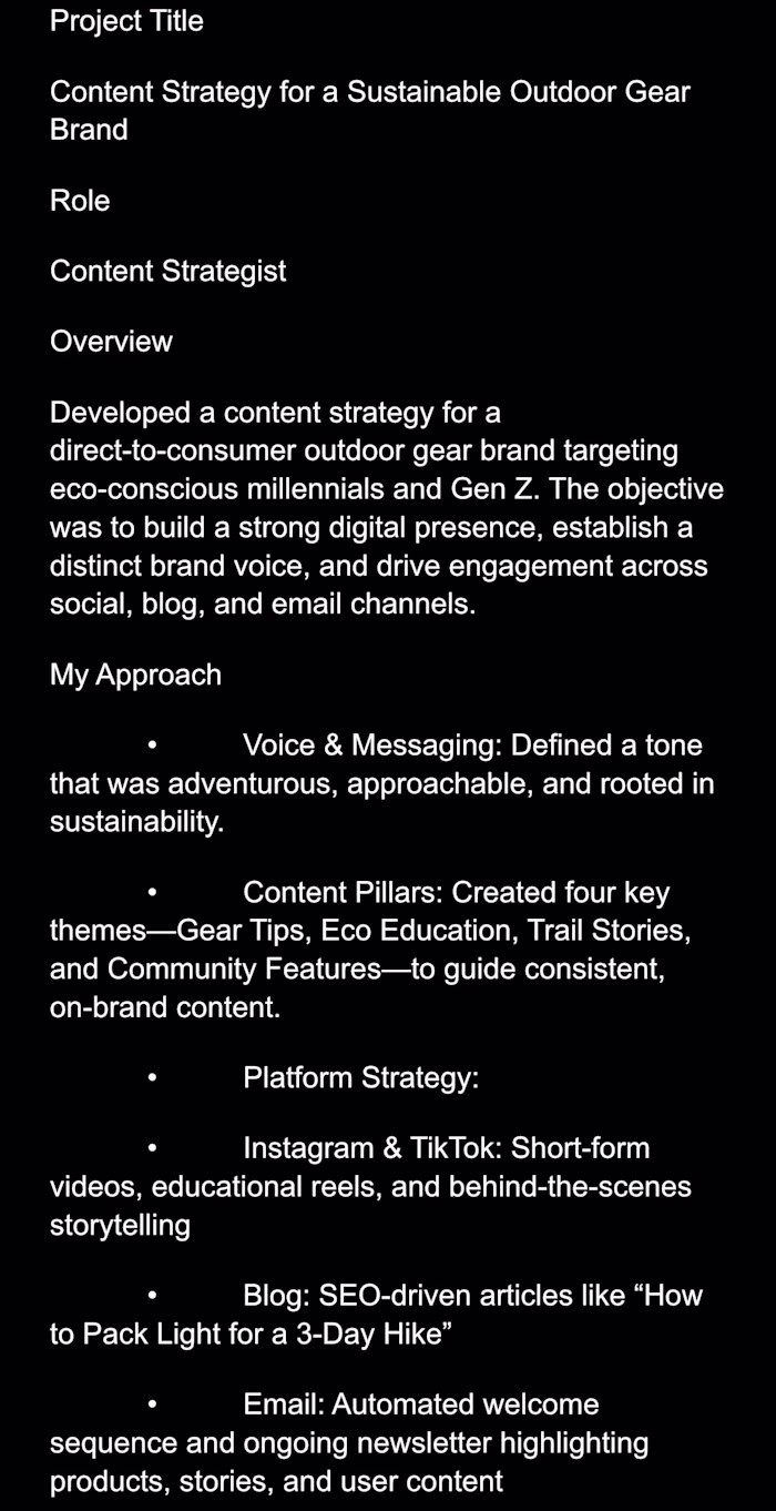 Content Strategy For Sustainable Outdoor Gear Brand