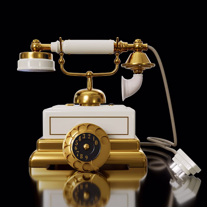 Vintage Luxury: Gold & White Rotary Telephone :: Behance