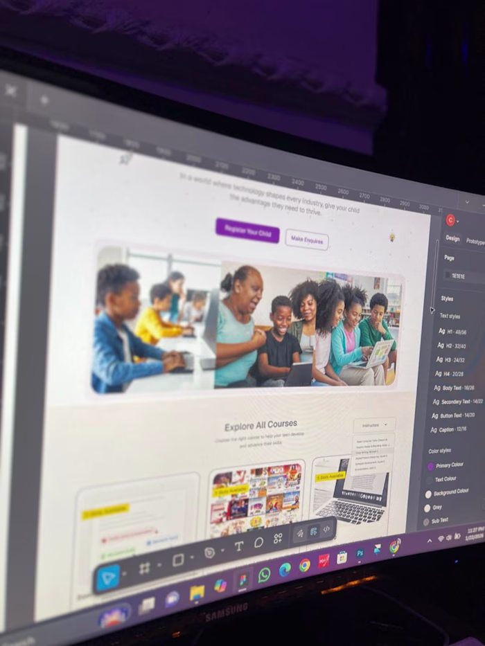 Striking Tech Academy Website Design for Teen Engagement