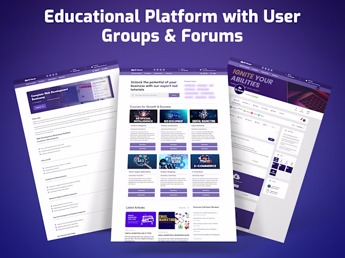 Educational Platform with User Groups & Forums