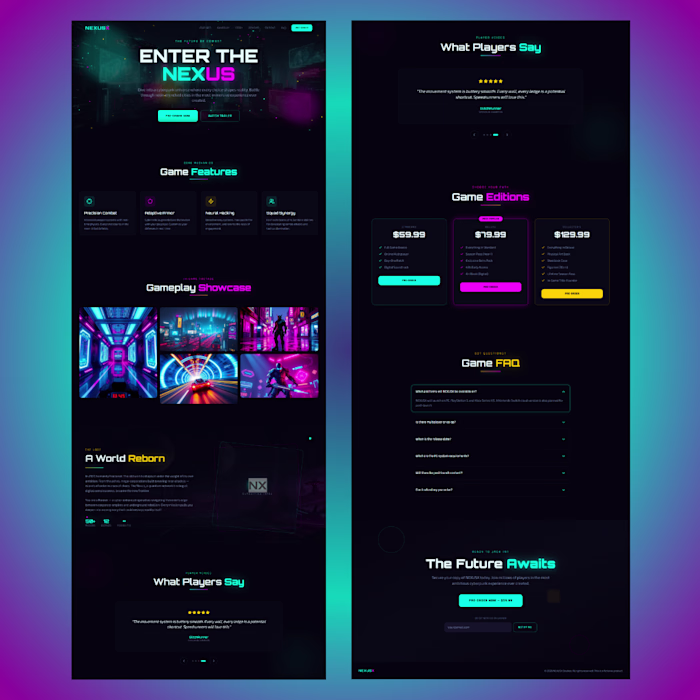 Neus Game SaaS Landing Page
