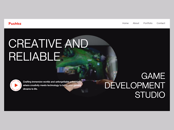 Framer Landing page for pushka Game development Studio 