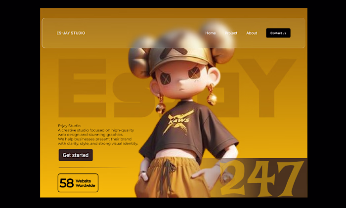 Simple clean and cool, website animated figma hero section.