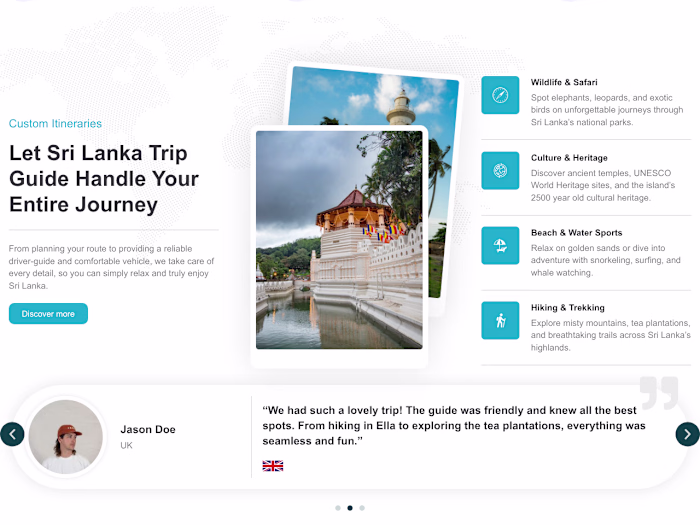 Sri Lanka Trip Guide Website Development Project