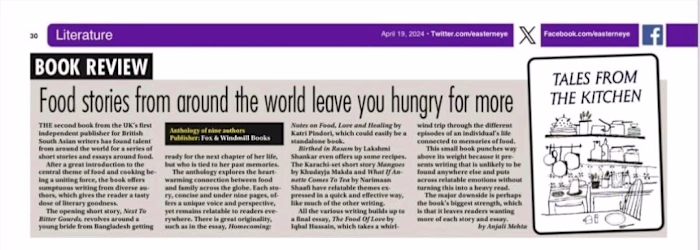 My book had been featured in the Eastern Eye paper! 