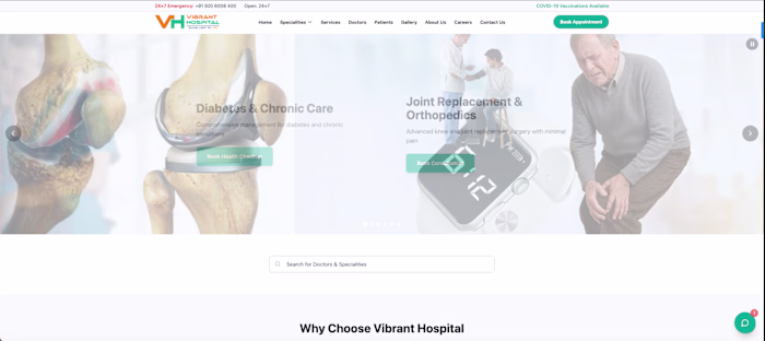 Interactive Website Redesign for Vibrant Hospital