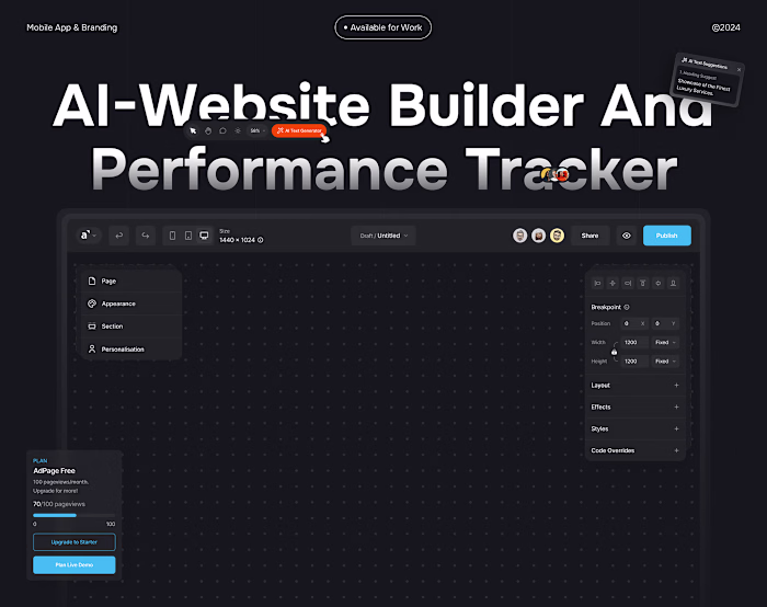 AI Website Builder and Tracker Web App - Case Study
