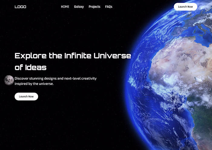 Cosmic Design Experience: Futuristic Landing Page