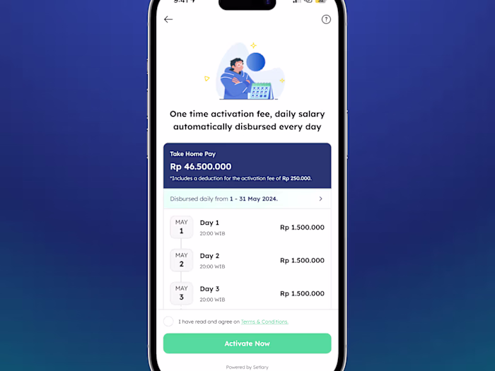 Redesigning the Setlary's Daily Auto Salary Cash-Out Experience