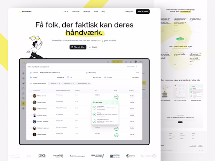 Figma Design & Framer Development for PowerMatch.dk