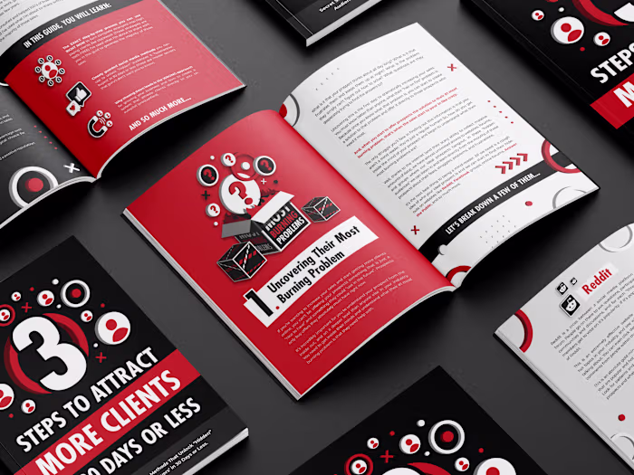 E-BOOK Design • "3 STEPS TO ATTRACT MORE CLIENTS" on Behance