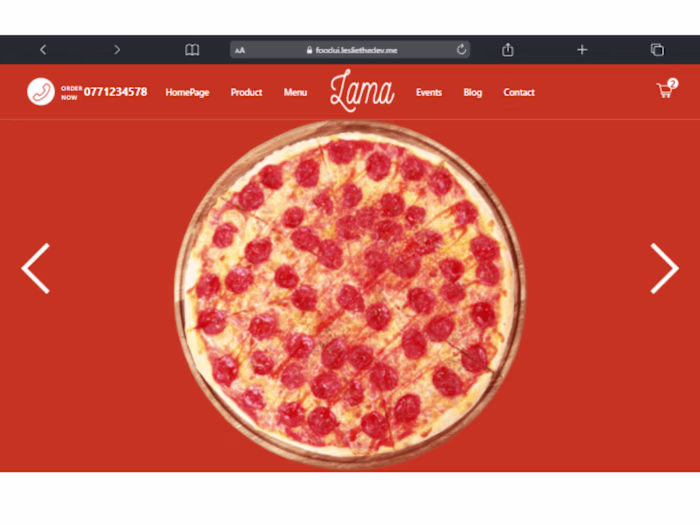 Pizza React Landing Page