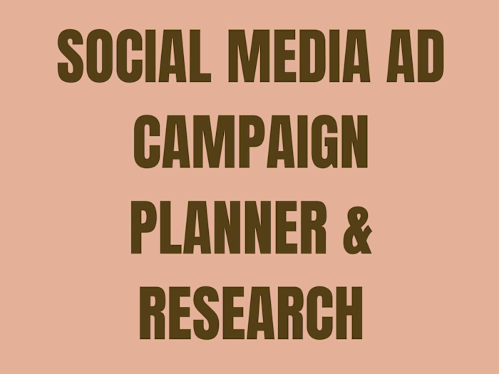 Social Media Ad Campaign Planner/ Research