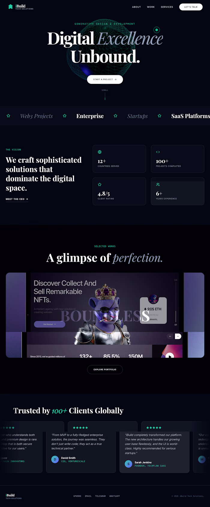 iBuild Premium Portfolio for SaaS & Web Projects