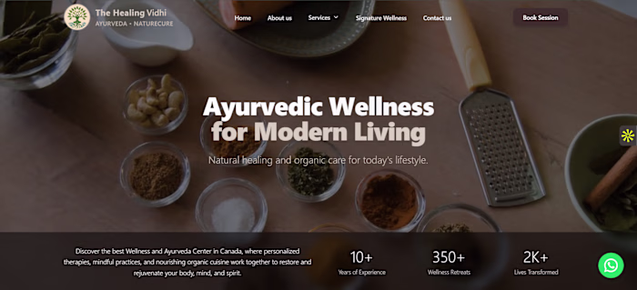 Healing Vidhi — Website for Holistic Healing & Coaching Brand