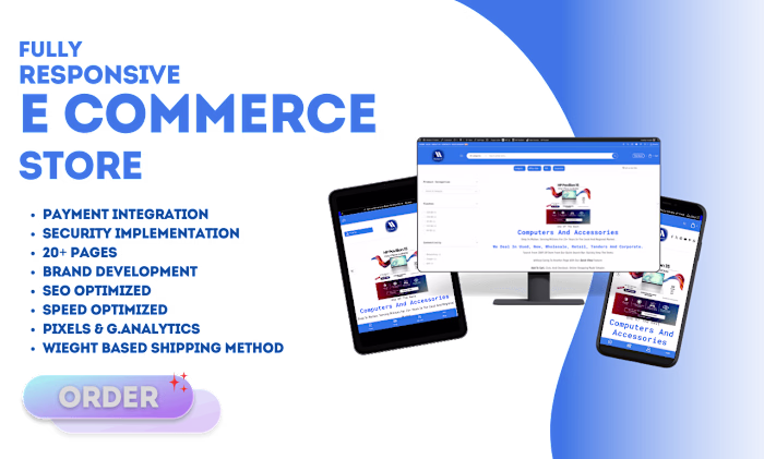 Fully Functional Ecommerce store