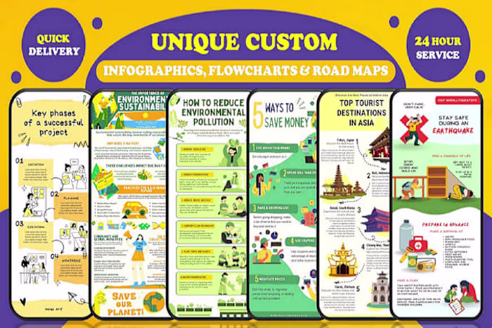 I will make beautiful infographics in 24 hours