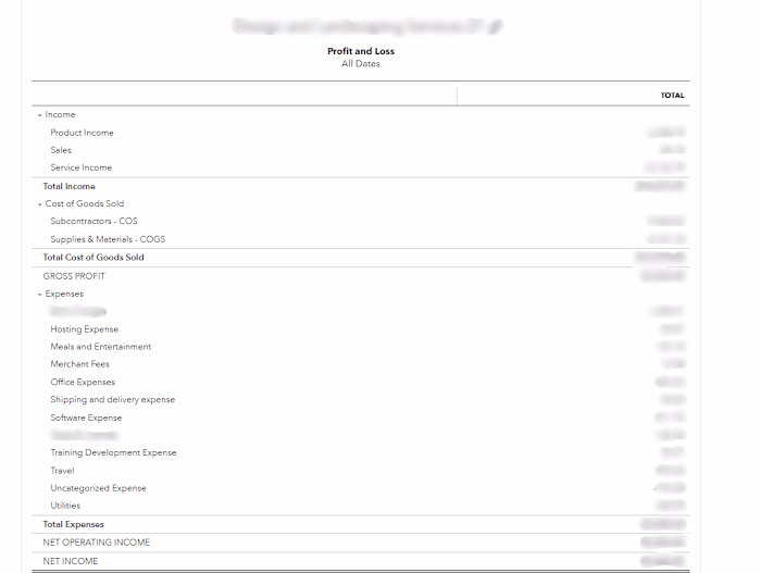 One of the financial statements of my clients 