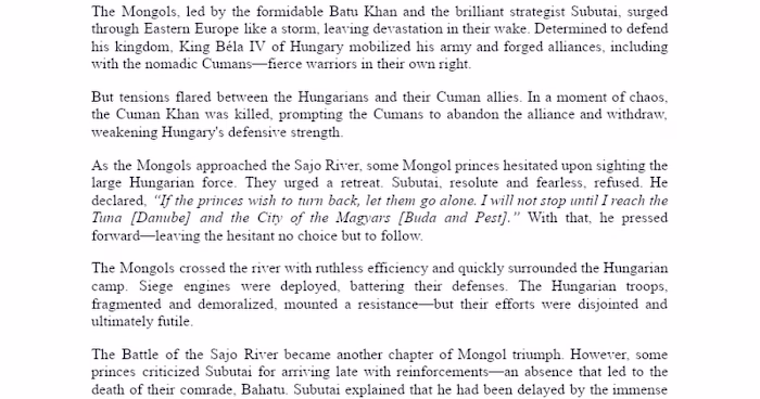 The Mongol Invasion of Europe: A Historical Analysis