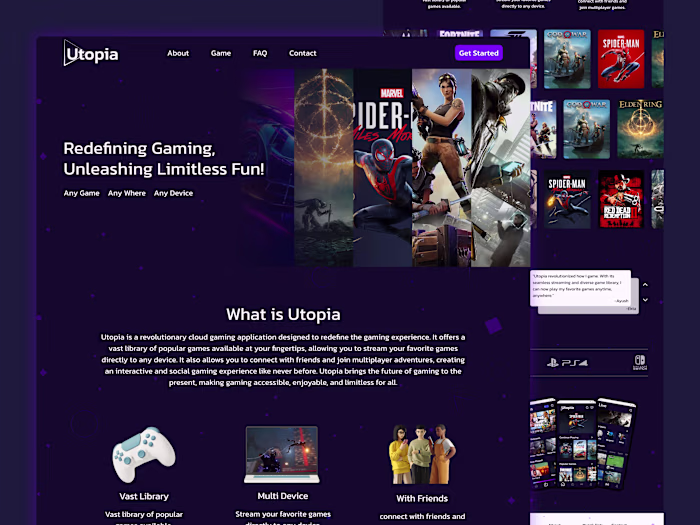 Utopia Landing Page