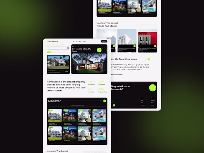 Innovative Real Estate Landing Page Design for Homespace