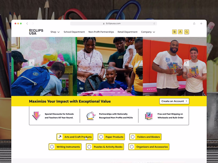 Visual Identity & Web Design for E Clips USA