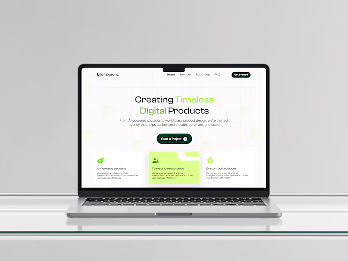 CREA8ORZ Landing Page Design