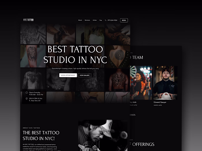 TAT - Tattoo Studio Framer Website