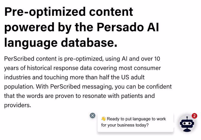 Persado Healthcare Product Copy