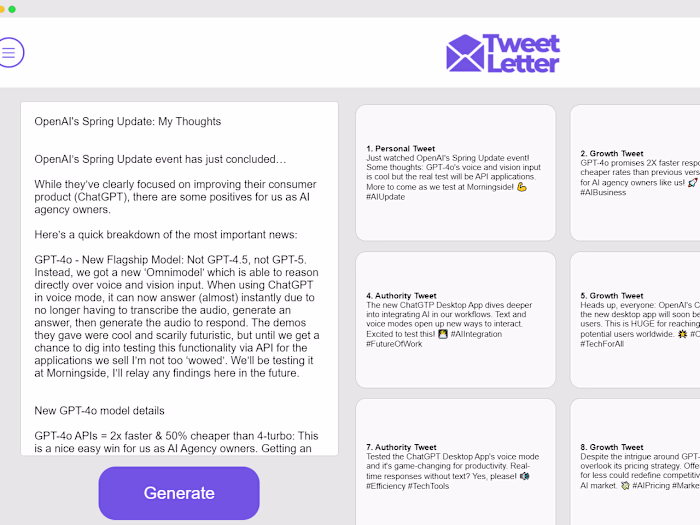 Tweet Letter App, Functional MVP 