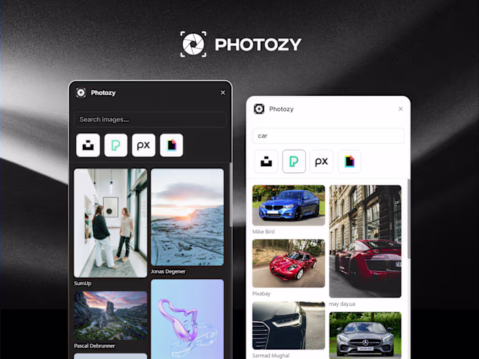 Photozy: Stock Image Search Framer Plugin 