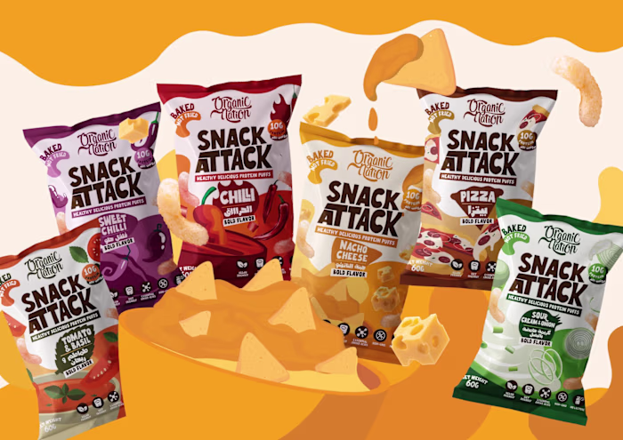 Packaging Design for Protein Puffs Products Line