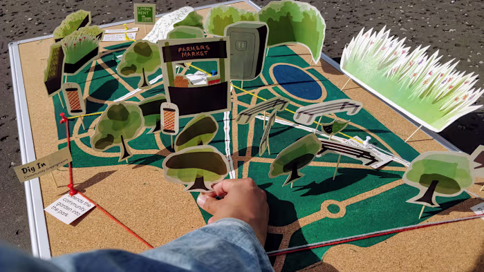 Community integration through green spaces.