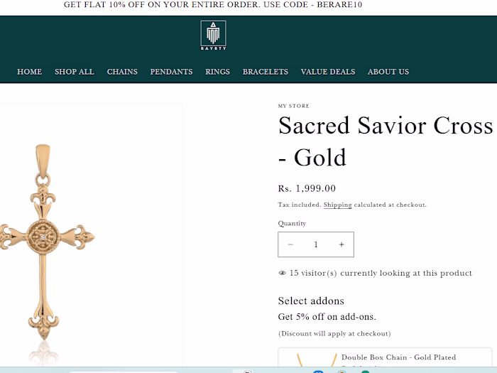 E-commerce Jewelry Store Using Shopify