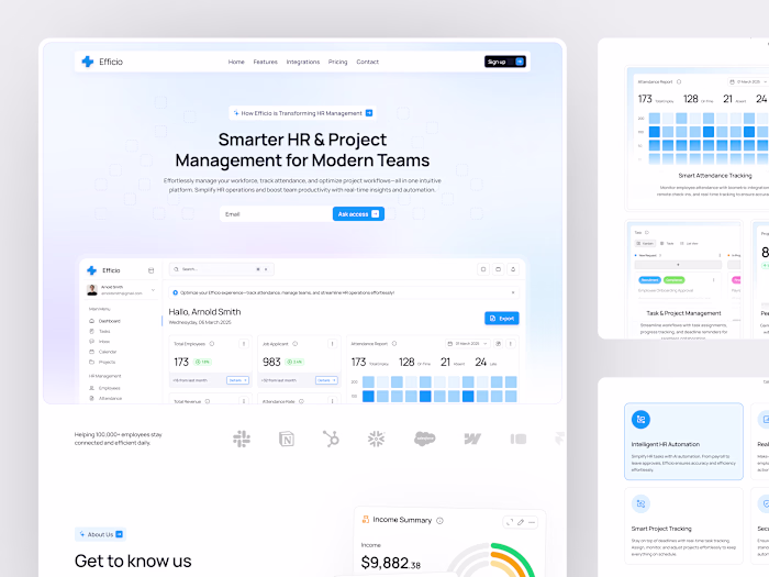 Efficio - HR Management Landing Page