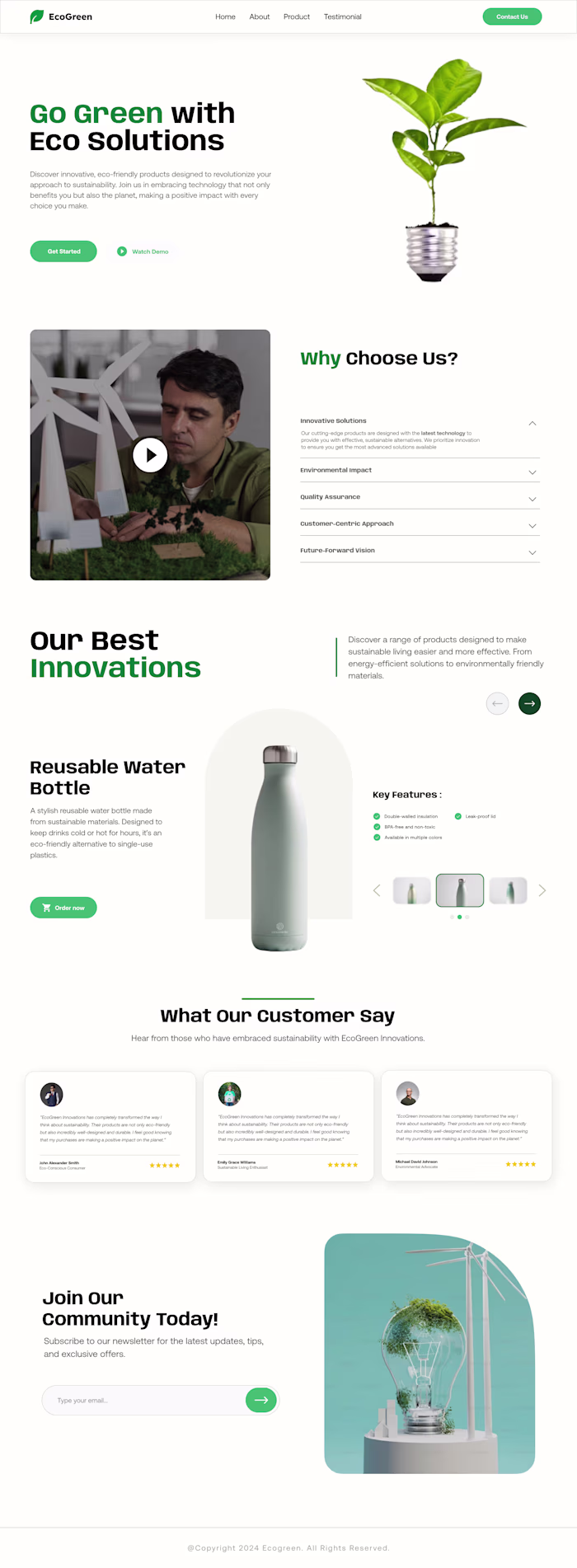 EcoGreen - Eco-Friendly Product Website