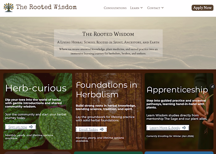 The Rooted Wisdom school of Herbalism