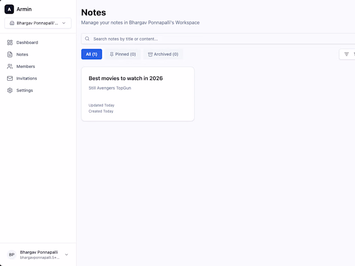 ✨ Built a note taking