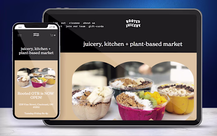 Rooted Juicery - Squarespace Design