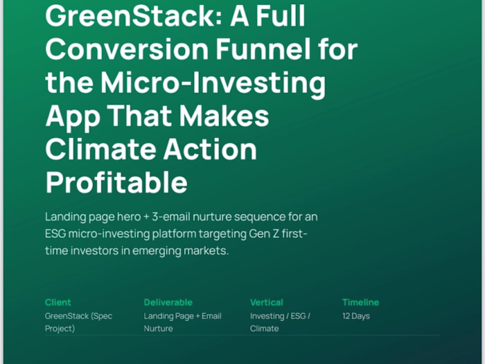 GreenStack ESG Micro-Investing Campaign